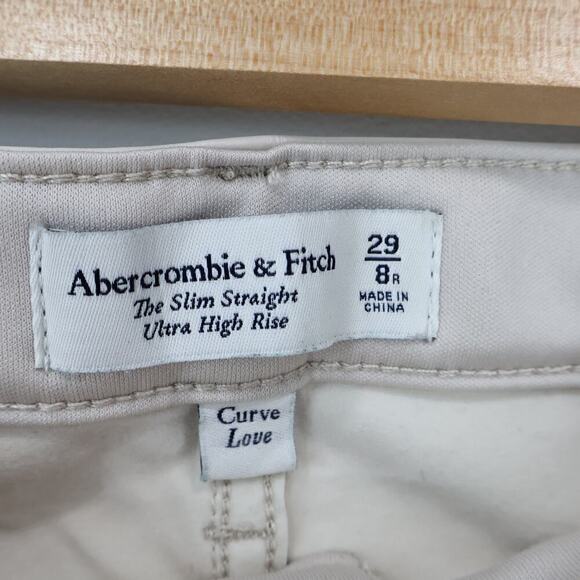 Abercrombie & Fitch Mixed Fabric 90 Slim Straight Ultra High Rise Curve Love 29 - Picture 5 of 9